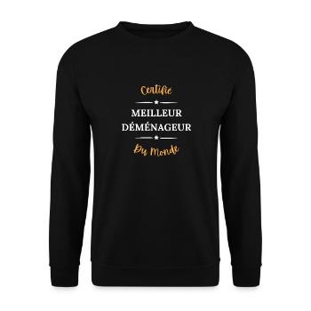 Certifié meilleur déménageur du monde - Sweat-shirt Unisexe - noir - Devant - Alina (178cm) & Michal (187cm)