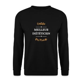 Certifié meilleur diététicien du monde - Sweat-shirt Unisexe - noir - Devant - Alina (178cm) & Michal (187cm)