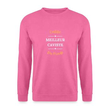 Certifié meilleur caviste du monde - Sweat-shirt Unisexe - rose - Devant