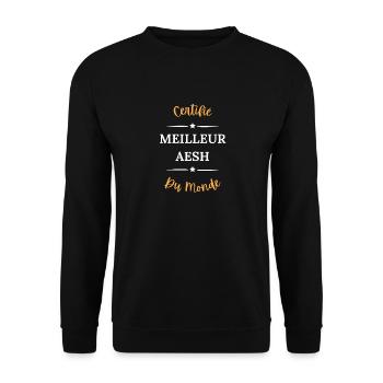 Certifié meilleur aesh du monde - Sweat-shirt Unisexe - noir - Devant - Alina (178cm) & Michal (187cm)