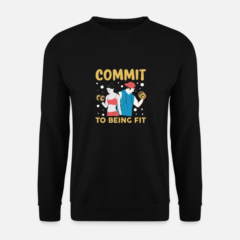 commit to being fit - Unisex Pullover - Schwarz