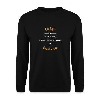 Certifié meilleur prof de natation du monde - Sweat-shirt Unisexe - noir - Devant - Alina (178cm) & Michal (187cm)