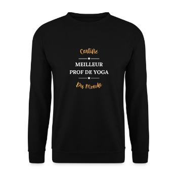 Certifié meilleur prof de yoga du monde - Sweat-shirt Unisexe - noir - Devant - Alina (178cm) & Michal (187cm)
