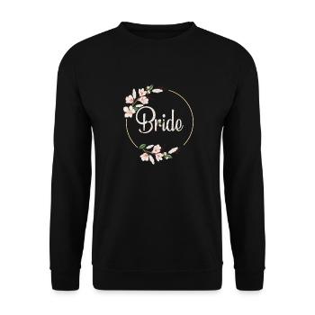 Bride Blumen Brautjungfern JGA Braut Hochzeits Ges - Unisex Pullover - Schwarz - Vorne - Alina (178cm) & Michal (187cm)