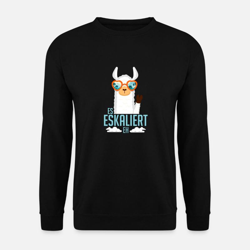 JGA Party Outfit Es Eskaliert Eh Lama Alpaka Gesch - Unisex Pullover - Schwarz