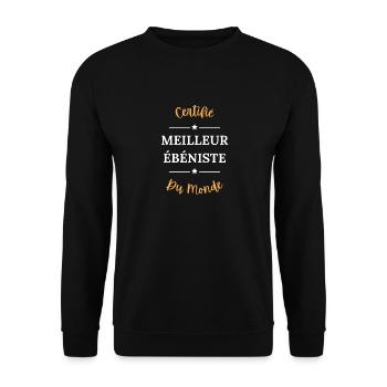 Certifié meilleur ébéniste du monde - Sweat-shirt Unisexe - noir - Devant - Alina (178cm) & Michal (187cm)