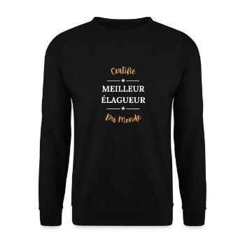 Certifié meilleur élagueur du monde - Sweat-shirt Unisexe - noir - Devant - Alina (178cm) & Michal (187cm)