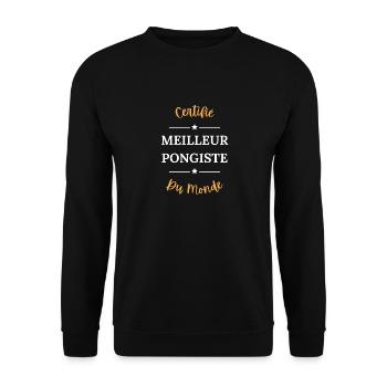 Certifié meilleur pongiste du monde - Sweat-shirt Unisexe - noir - Devant - Alina (178cm) & Michal (187cm)