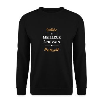 Certifié meilleur écrivain du monde - Sweat-shirt Unisexe - noir - Devant - Alina (178cm) & Michal (187cm)