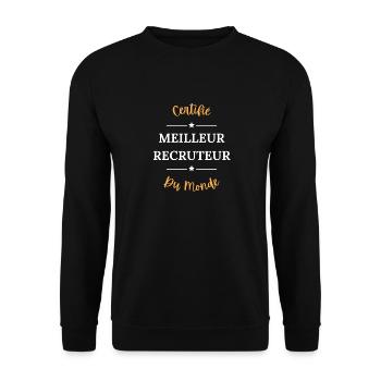 Certifié meilleur recruteur du monde - Sweat-shirt Unisexe - noir - Devant - Alina (178cm) & Michal (187cm)