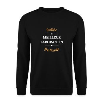 Certifié meilleur laborantin du monde - Sweat-shirt Unisexe - noir - Devant - Alina (178cm) & Michal (187cm)