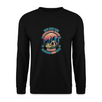 Ich Bin Ein Einfacher Mann Ich Mag Camping Bier - Unisex Pullover - Schwarz - Vorne - Alina (178cm) & Michal (187cm)