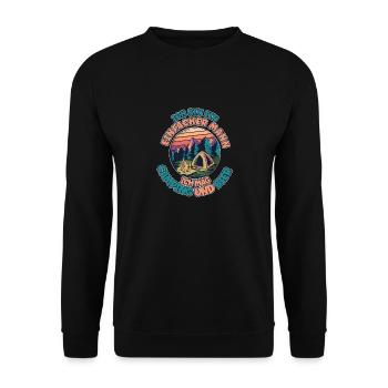 Ich Bin Ein Einfacher Mann Ich Mag Camping Bier - Unisex Pullover - Schwarz - Vorne - Alina (178cm) & Michal (187cm)