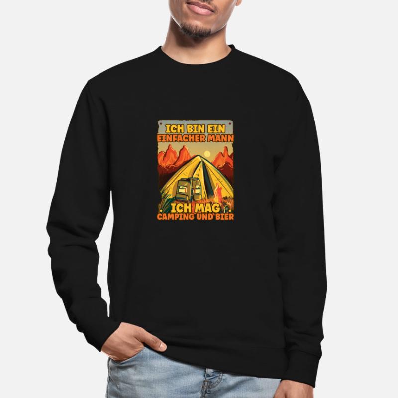 Ich Bin Ein Einfacher Mann Ich Mag Camping Bier Unisex Pullover
