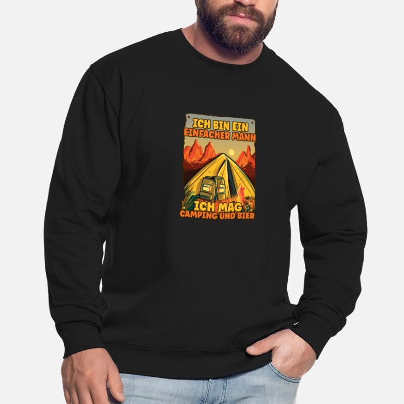 Ich Bin Ein Einfacher Mann Ich Mag Camping Bier Unisex Pullover