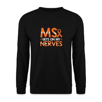 MS Gets On My Nerves Multiple Sclerosis Awareness - Unisex Sweatshirt - black - Front - Alina (178cm) & Michal (187cm)