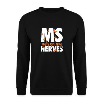 MS Gets On My Nerves Multiple Sclerosis Awareness - Unisex Sweatshirt - black - Front - Alina (178cm) & Michal (187cm)