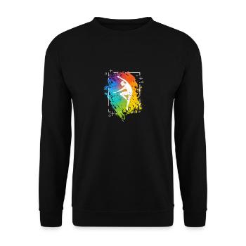 Gymnastik Regenbogenfarben Akrobatik Akro Turnerin - Unisex Pullover - Schwarz - Vorne - Alina (178cm) & Michal (187cm)