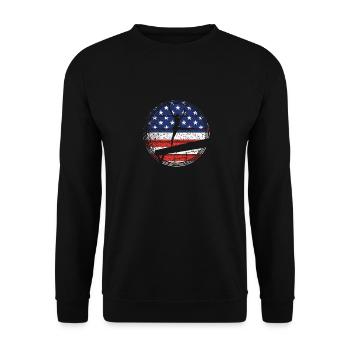 Cool Gymnastics Art USA Flag American - Unisex Sweatshirt - black - Front - Alina (178cm) & Michal (187cm)