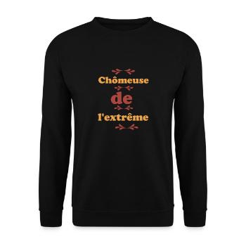 Cadeau femme Chômeuse de l'extrême - Sweat-shirt Unisexe - noir - Devant - Alina (178cm) & Michal (187cm)