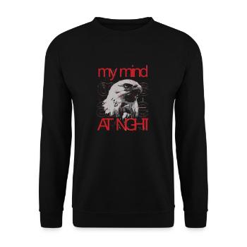Adler - mind at night - Unisex Pullover - Schwarz - Vorne - Alina (178cm) & Michal (187cm)