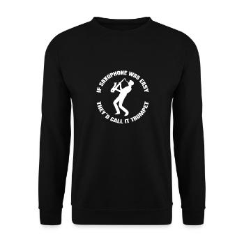 Saxophone Musique Saxophoniste Instrument de Saxophone - Sweat-shirt Unisexe - noir - Devant - Alina (178cm) & Michal (187cm)