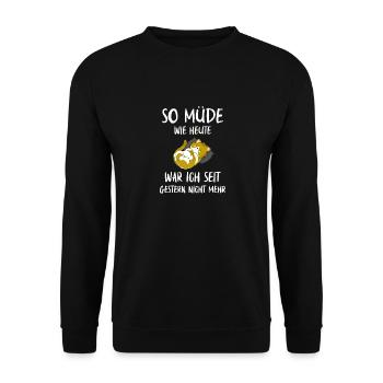 Müde Katze - lustige müde Katzen - Unisex Pullover - Schwarz - Vorne - Alina (178cm) & Michal (187cm)
