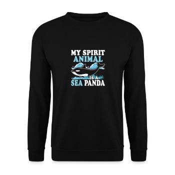 My Spirit Animal Is A Sea Panda Scientist Marine - Unisex Pullover - Schwarz - Vorne - Alina (178cm) & Michal (187cm)