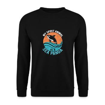Mon animal spirituel est un panda de mer Biologie marine Sc - Sweat-shirt Unisexe - noir - Devant - Alina (178cm) & Michal (187cm)
