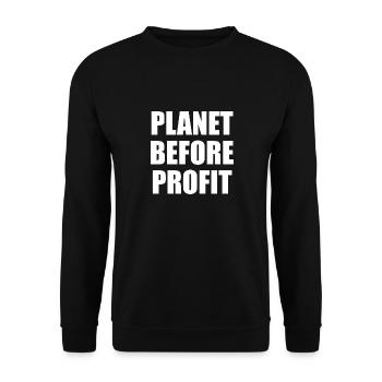 Planet Before Profit - Unisex Sweatshirt - black - Front - Alina (178cm) & Michal (187cm)
