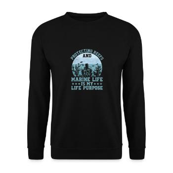 Protecting Reefs And Marine Life Is My Life Purpos - Unisex Pullover - Schwarz - Vorne - Alina (178cm) & Michal (187cm)