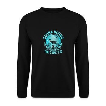 Scuba Diving & Taking Samples Marine Biology - Unisex Sweatshirt - black - Front - Alina (178cm) & Michal (187cm)