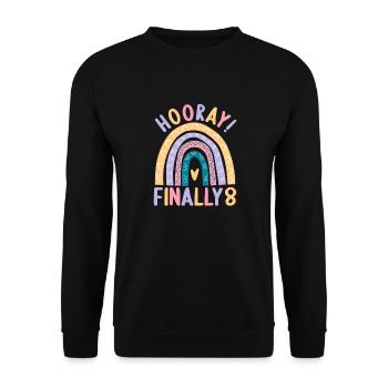 8 ans Rainbow Rainbow 8ème anniversaire - Sweat-shirt Unisexe - noir - Devant - Alina (178cm) & Michal (187cm)