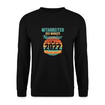 Mitarbeiter des Monats November 2022 - Unisex Pullover - Schwarz - Vorne - Alina (178cm) & Michal (187cm)