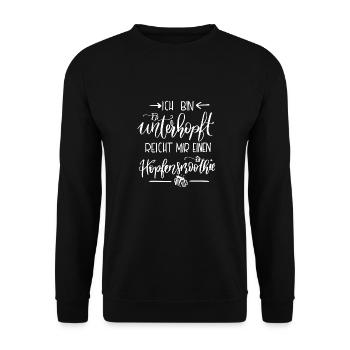 ich bin Unterhopft reicht mir einen hopfensmoothie - Unisex Pullover - Schwarz - Vorne - Alina (178cm) & Michal (187cm)