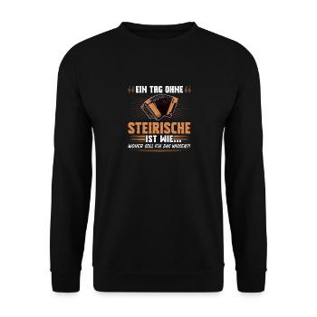Ein Tag Ohne Steirische Harmonika, Lustiges - Unisex Pullover - Schwarz - Vorne - Alina (178cm) & Michal (187cm)