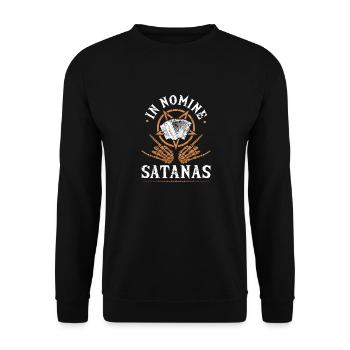 In Nomine Satanas, Krampus Perchten Steirische - Unisex Pullover - Schwarz - Vorne - Alina (178cm) & Michal (187cm)