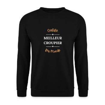 Certifié meilleur croupier du monde - Sweat-shirt Unisexe - noir - Devant - Alina (178cm) & Michal (187cm)