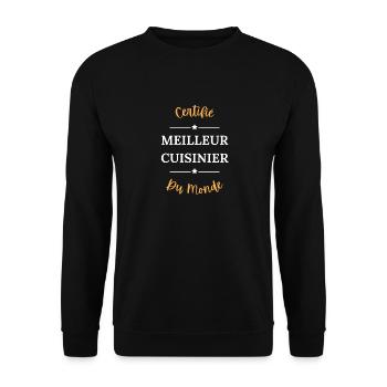 Certifié meilleur cuisinier du monde - Sweat-shirt Unisexe - noir - Devant - Alina (178cm) & Michal (187cm)