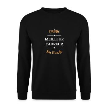 Certifié meilleur cadreur du monde - Sweat-shirt Unisexe - noir - Devant - Alina (178cm) & Michal (187cm)