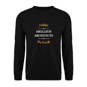 Certifié meilleur architecte du monde - Sweat-shirt Unisexe - noir - Devant - Alina (178cm) & Michal (187cm)
