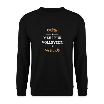 Certifié meilleur volleyeur du monde - Sweat-shirt Unisexe - noir - Devant - Alina (178cm) & Michal (187cm)