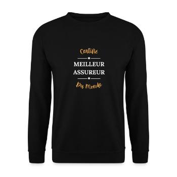 Certifié meilleur assureur - Sweat-shirt Unisexe - noir - Devant - Alina (178cm) & Michal (187cm)