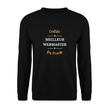 Certifié meilleur webmaster - Sweat-shirt Unisexe - noir - Devant - Alina (178cm) & Michal (187cm)