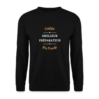 Certifié meilleur préparateur - Sweat-shirt Unisexe - noir - Devant - Alina (178cm) & Michal (187cm)