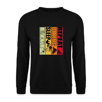 Eat sleep biking repeat - Sweat-shirt Unisexe - noir - Devant - Alina (178cm) & Michal (187cm)