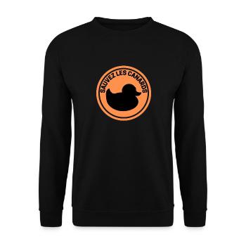 Sauvez les canards - Sweat-shirt Unisexe - noir - Devant - Alina (178cm) & Michal (187cm)