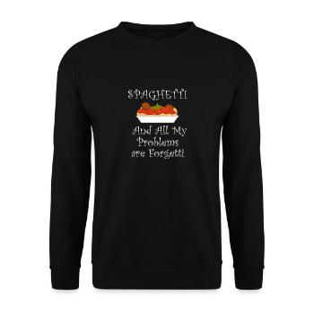 Pasta and Spaghetti Problems Forgetti - Unisex Sweatshirt - black - Front - Alina (178cm) & Michal (187cm)