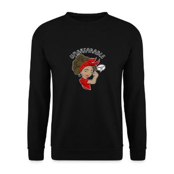 Moroccan Girl Unbreakable I Moroccan Heritage I - Unisex Pullover - Schwarz - Vorne - Alina (178cm) & Michal (187cm)