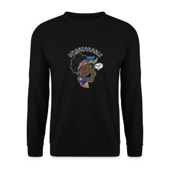 Namibian Girl Unbreakable I Namibian Heritage I - Unisex Sweatshirt - black - Front - Alina (178cm) & Michal (187cm)